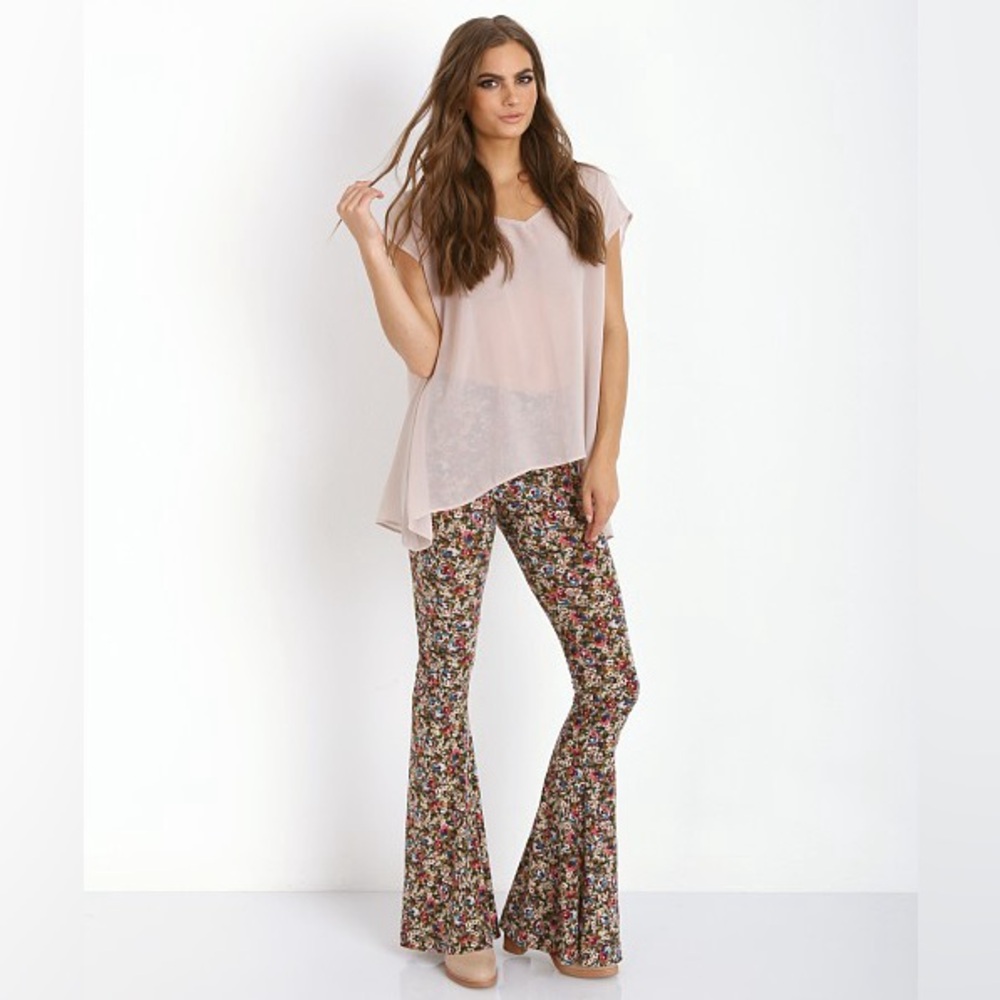 Show Me Your MuMu Bam Bam Bells Flower Cider Flare Pants Size M